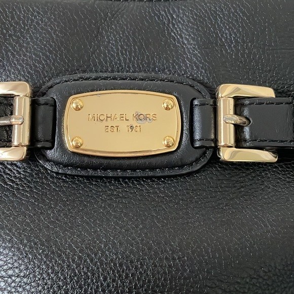 MICHAEL KORS Hamilton Pebble Leather Crossbody Shoulder Bag Purse Black - Picture 7 of 8